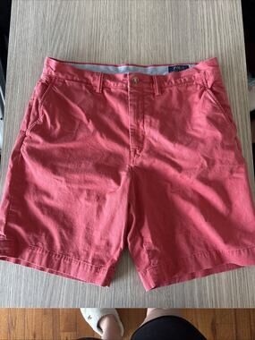 Polo Ralph Lauren Classic Fit Chino Shorts Mens 33 Pink Coral Stretch Casual